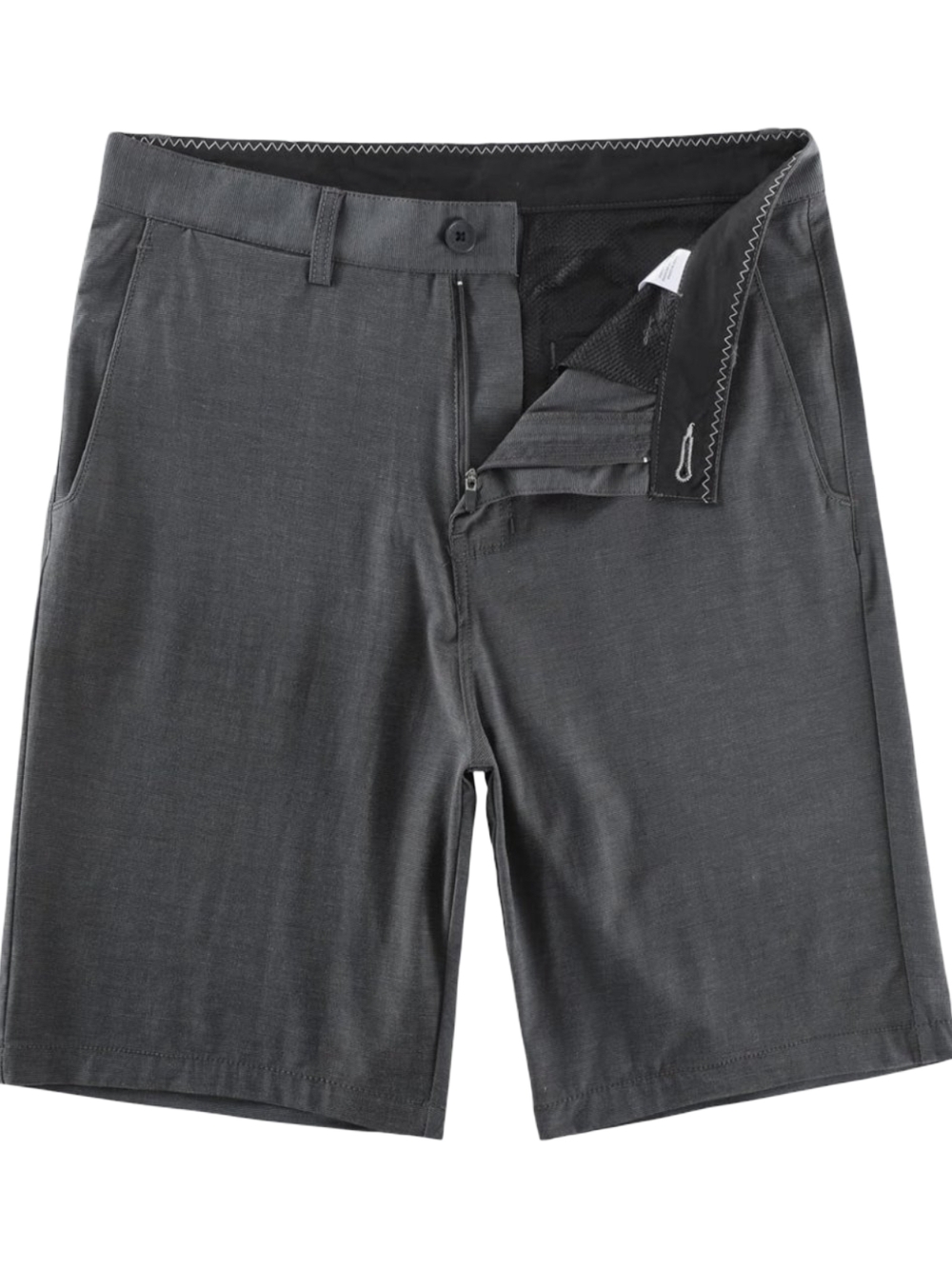 Men's Flat Front Charcoal Stretch Shorts